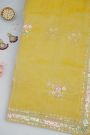 Designer Organza Yellow Saree