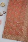 Designer Organza Peach Saree