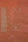 Designer Organza Peach Saree