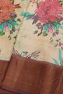 Fancy Tussar Cream Saree