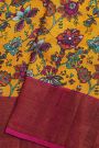 Fancy Tussar Yellow Saree