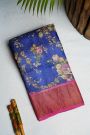Fancy Tussar Royal Blue Saree