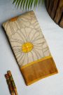 Fancy Tussar Off White Saree