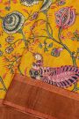 Fancy Tussar Yellow Saree
