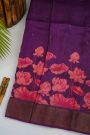 Fancy Tussar Violet Saree