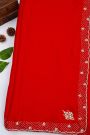 Fancy Crepe Red Saree