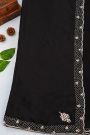 Fancy Crepe Black Saree