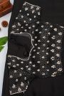 Fancy Crepe Black Saree