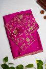 Fancy Crepe Magenta Saree