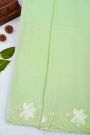 Designer Crepe Pista Green Saree