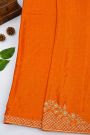 Designer Crepe Orange Saree