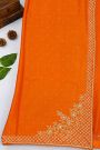 Designer Crepe Orange Saree
