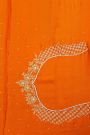 Designer Crepe Orange Saree
