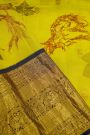 Kalamkari Print Silk Parrot Green Saree