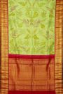 Kalamkari Print Silk Light Green Saree
