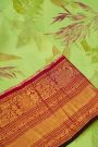 Kalamkari Print Silk Light Green Saree