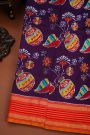 Ikat Silk Violet Saree