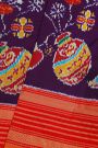 Ikat Silk Violet Saree