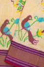 Ikat Silk Cream Saree