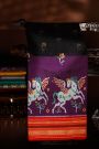 Ikat Silk Violet Saree