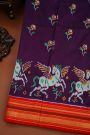 Ikat Silk Violet Saree
