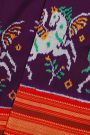 Ikat Silk Violet Saree