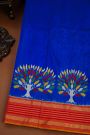 Ikat Silk Blue Saree