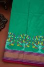 Ikat Silk Sea Green Saree