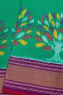 Ikat Silk Sea Green Saree