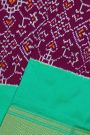 Ikat Silk Violet Saree