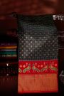 Ikat Silk Black Saree