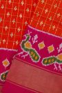 Ikat Silk Red Saree