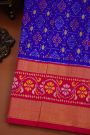 Ikat Silk Blue Saree