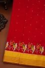 Ikat Silk Red Saree