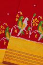 Ikat Silk Red Saree