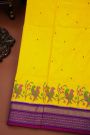 Ikat Silk Yellow Saree