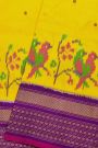 Ikat Silk Yellow Saree