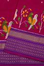 Ikat Silk Magenta Saree