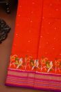 Ikat Silk Red Saree