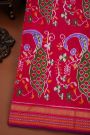 Ikat Silk Red Saree
