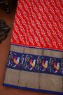Ikat Silk Red Saree