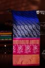 Ikat Silk Navy Blue Saree