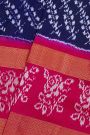 Ikat Silk Navy Blue Saree