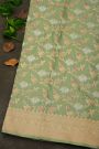 Banarasi Silk Pista Green Saree