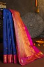 Kancheepuram Silk Peacock Blue Saree