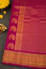 Gadwal Silk Peach Saree