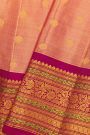 Gadwal Silk Peach Saree