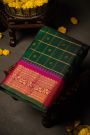 Gadwal Silk Bottle Green Saree