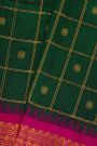 Gadwal Silk Bottle Green Saree