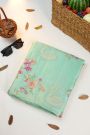 Designer Kora Sea Green Saree
